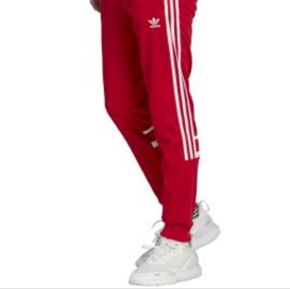 ADIDAS Straight Leg Red Joggers - Picture 2 of 5